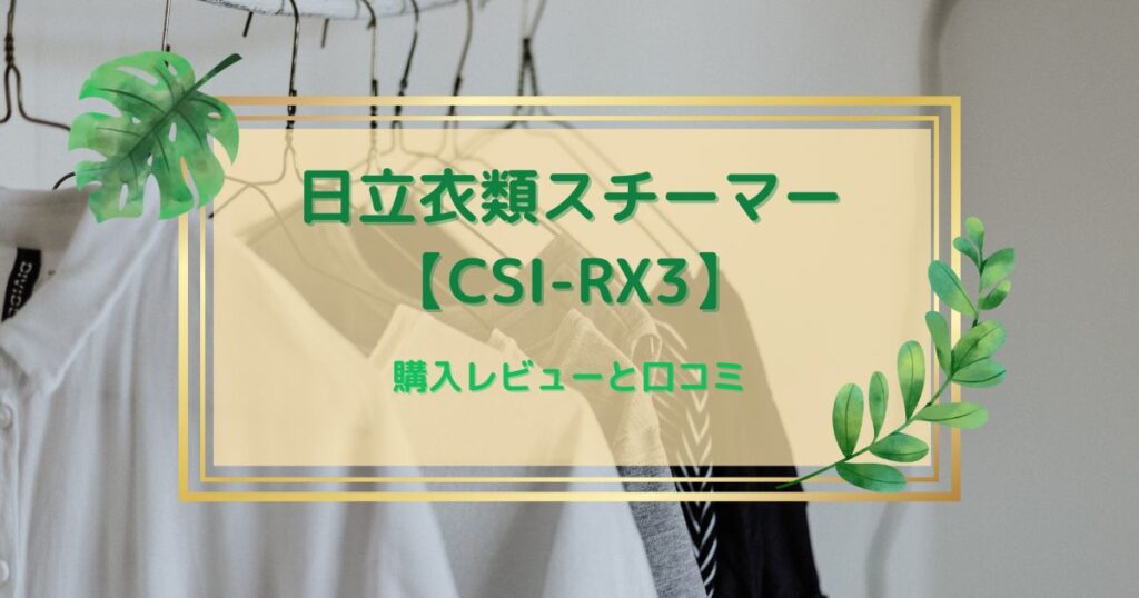 日立衣類スチーマー【CSI-RX3】レビュー